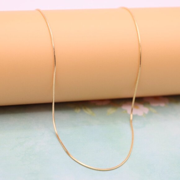 Delicate Rose Gold Snake Chain Necklace,  Elegant Look, XPNL0130 - Picture 3 of 12